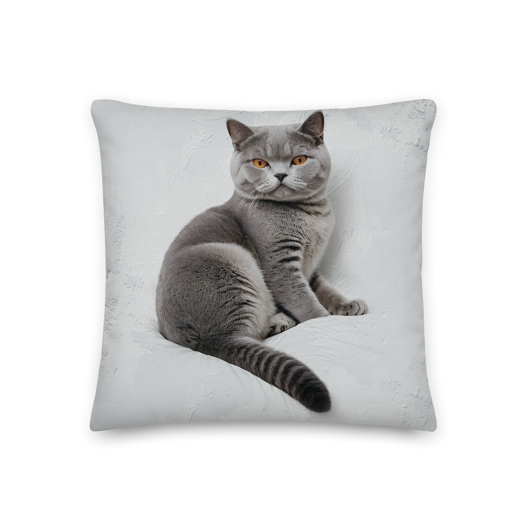 Relaxing British Shorthair Cat Premium Pillow