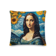 Monalisa Painting in Van Gogh Style Premium Pillow