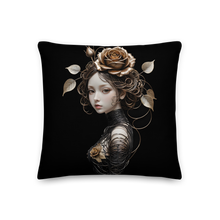 Lady Rose Copper Wire Art Premium Pillow