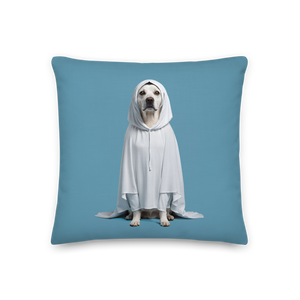 Dog in Ghost Costume Premium Pillow