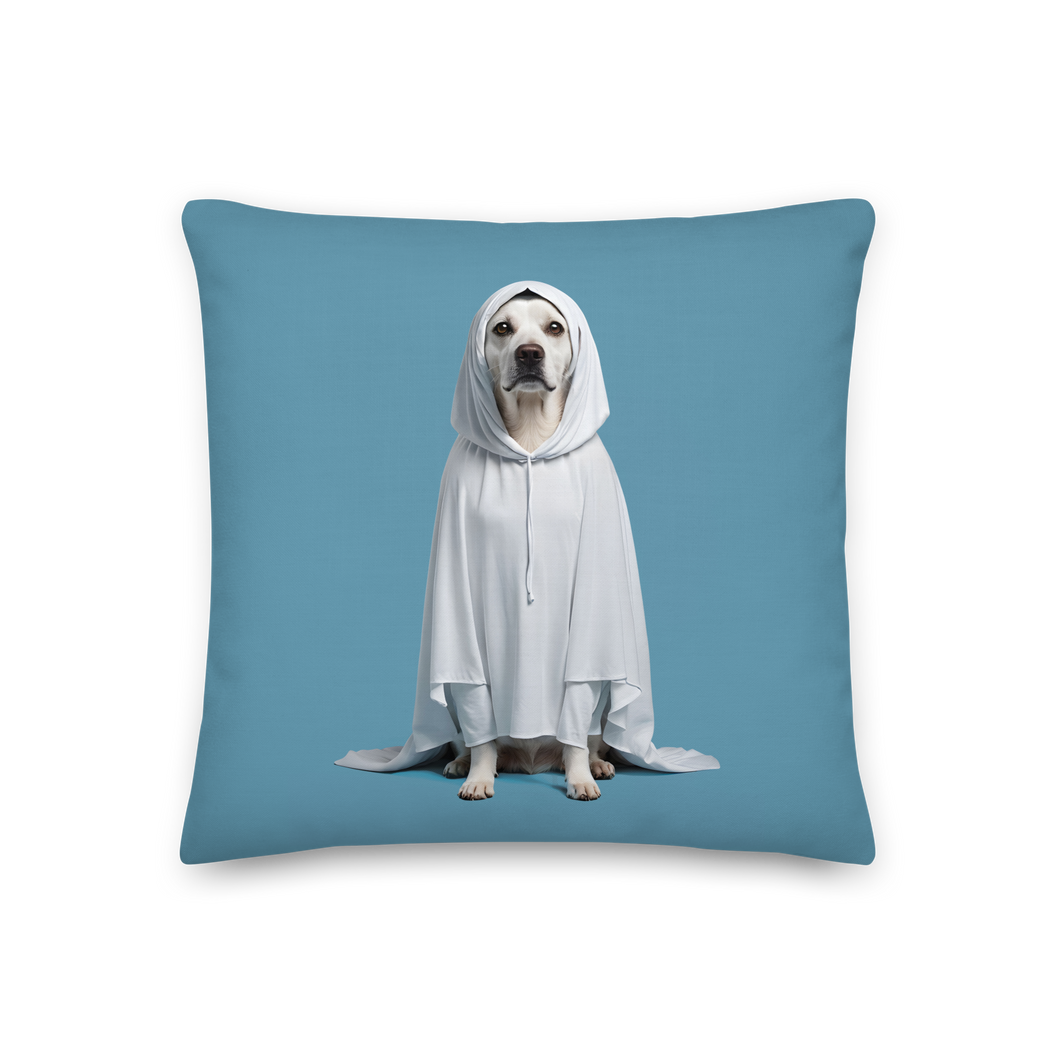 Dog in Ghost Costume Premium Pillow