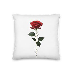 Red Rose on White Premium Pillow