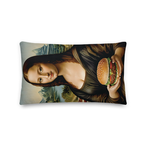 Monalisa Burger Premium Pillow