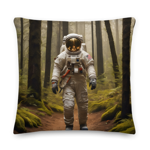 Astronout in the Forest Premium Pillow