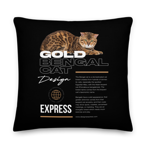 Gold Bengal Cat Premium Pillow