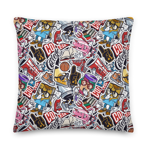 Street Art College Pattern Premium Pillow