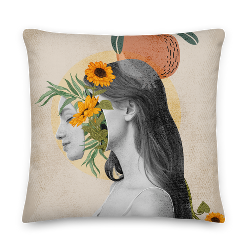 Beautiful Vintage Collage Art Premium Pillow