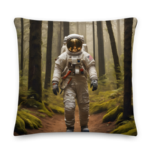 Astronout in the Forest Premium Pillow