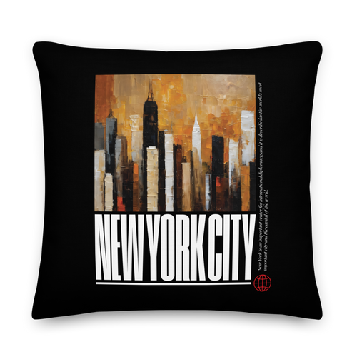 NYC Landscape Painting Premium Pillow