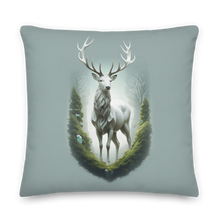 Green White Deer Premium Pillow