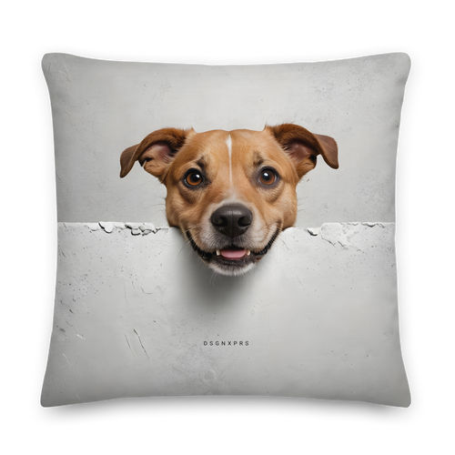 Smile Dog Peep Premium Pillow