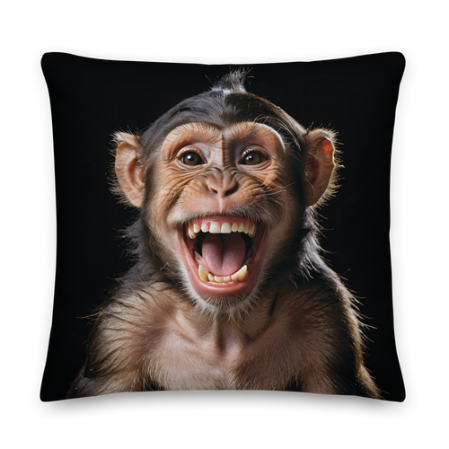 Happy Monkey Black Premium Pillow