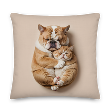 Cute Baby Cat and Dog Sleep Premium Pillow