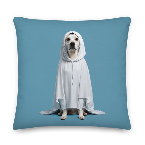 Dog in Ghost Costume Premium Pillow