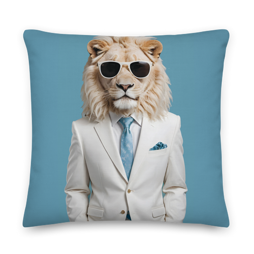 Funky White Lion Premium Pillow