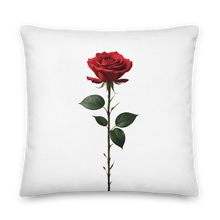 Red Rose on White Premium Pillow