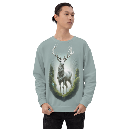 Green White Deer Unisex Sweatshirt