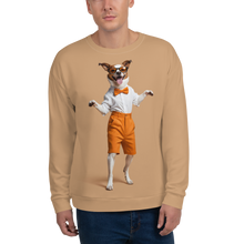 Happy Dancing Dog Beige Unisex Sweatshirt