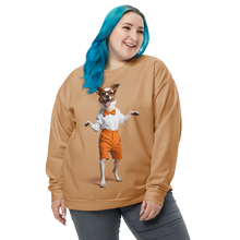 Happy Dancing Dog Beige Unisex Sweatshirt