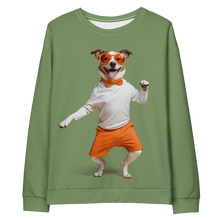 Funny Dancing Dog Green Unisex Sweatshirt