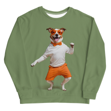 Funny Dancing Dog Green Unisex Sweatshirt