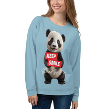 Keep Smile Blue Panda Unisex Sweatshirt