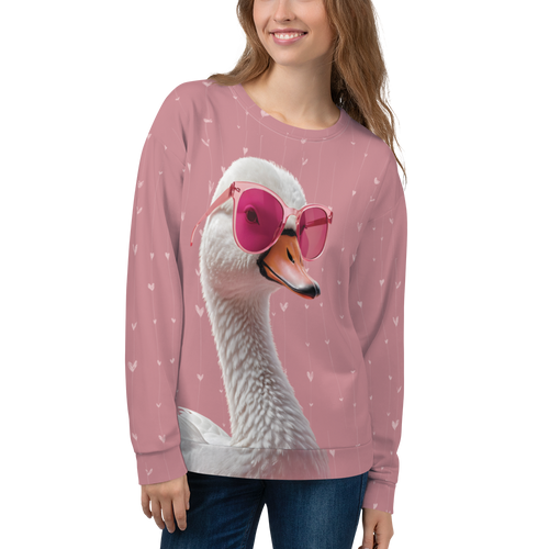 Cute Pink Swan Unisex Sweatshirt