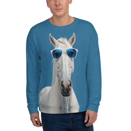 Cool Blue Horse Unisex Sweatshirt