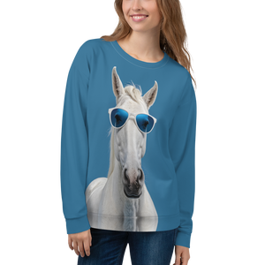 Cool Blue Horse Unisex Sweatshirt