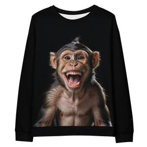 Happy Monkey Black Unisex Sweatshirt