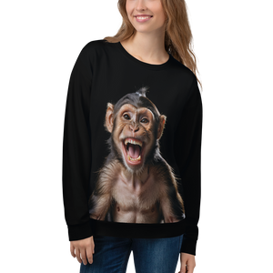 Happy Monkey Black Unisex Sweatshirt