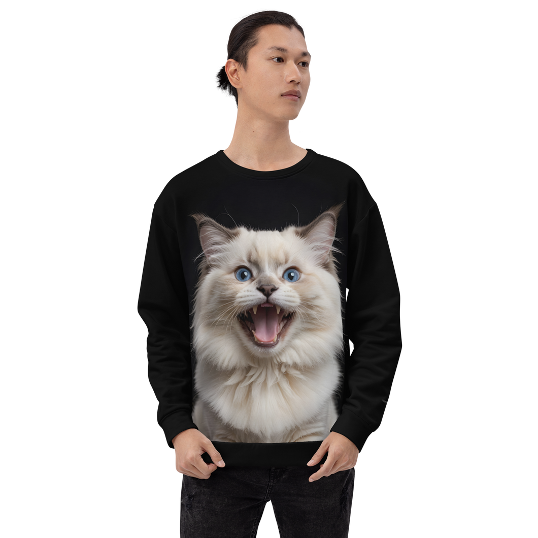 Angry Ragdoll Kitten All-Over Print Unisex Sweatshirt