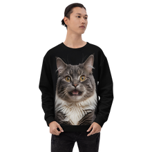 Shocked Cat Face All-Over Print Unisex Sweatshirt