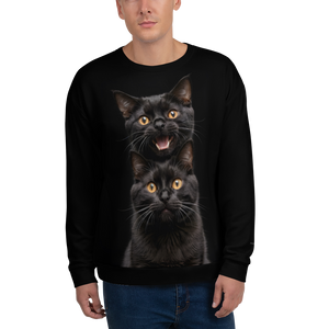 Two Black Cats Follows All-Over Print Unisex Sweatshirt