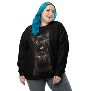 Two Black Cats Follows All-Over Print Unisex Sweatshirt