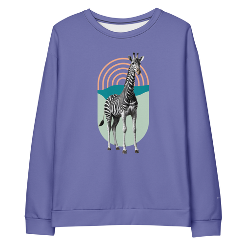 Giraffe Zebra Purple All-Over Print Unisex Sweatshirt