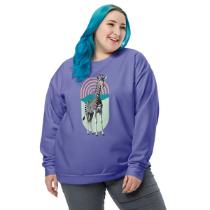 Giraffe Zebra Purple All-Over Print Unisex Sweatshirt