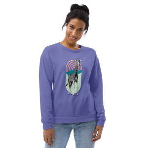 Giraffe Zebra Purple All-Over Print Unisex Sweatshirt