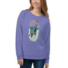 Giraffe Zebra Purple All-Over Print Unisex Sweatshirt