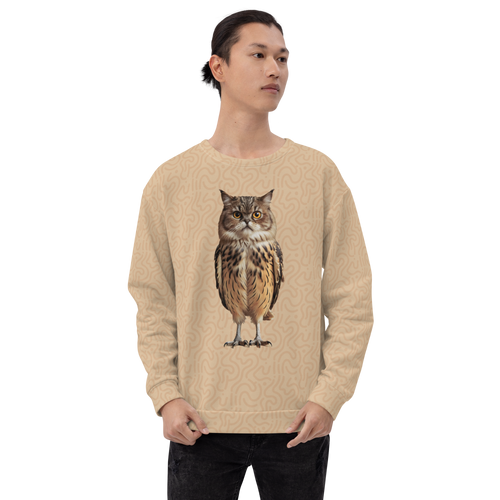 Cat Owl All-Over Print Unisex Sweatshirt