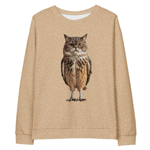 Cat Owl All-Over Print Unisex Sweatshirt