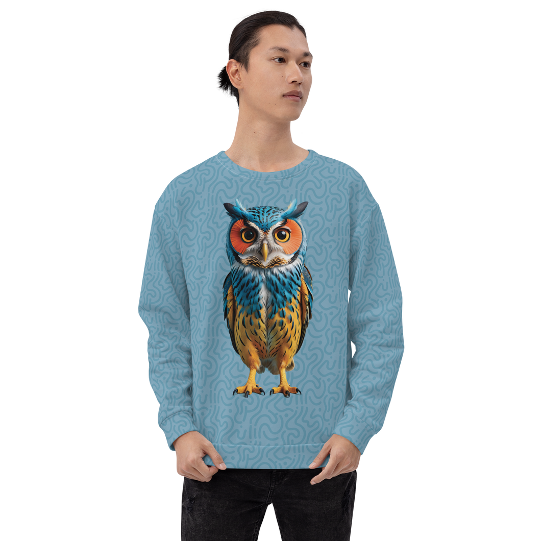 Blue Owl All-Over Print Unisex Sweatshirt