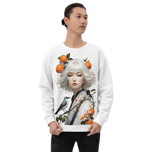 Oriental Lady with Orange and Bird All-Over Print Unisex Sweatshirt