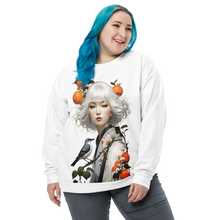 Oriental Lady with Orange and Bird All-Over Print Unisex Sweatshirt