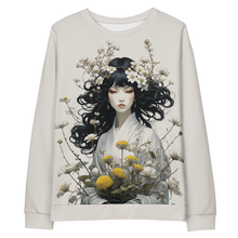 Oriental Lady with Yellow Flowers All-Over Print Unisex Sweatshirt