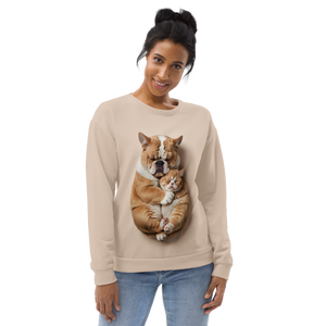 Cute Baby Cat and Dog Sleep All-Over Print Unisex Sweatshirt