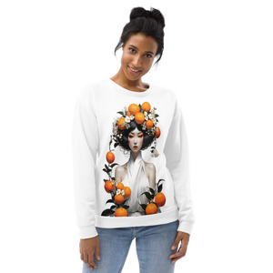 Oriental Lady with Orange Fruits All-Over Print Unisex Sweatshirt