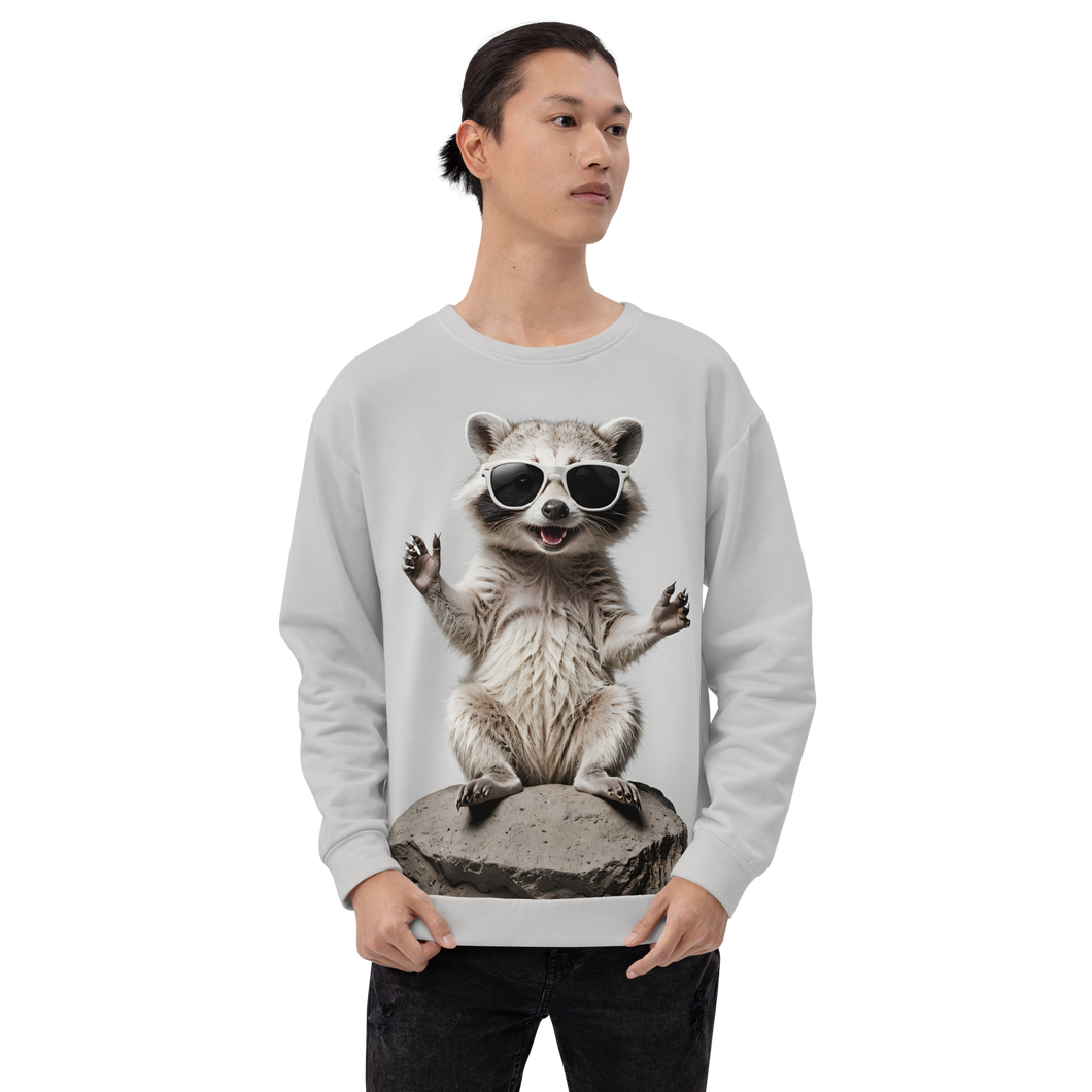 Hello Racoon All-Over Print Unisex Sweatshirt