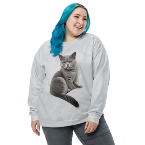 Relaxing British Shorthair Cat All-Over Print Unisex Sweatshirt