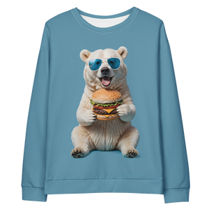 Polar Bear and Burger All-Over Print Unisex Sweatshirt